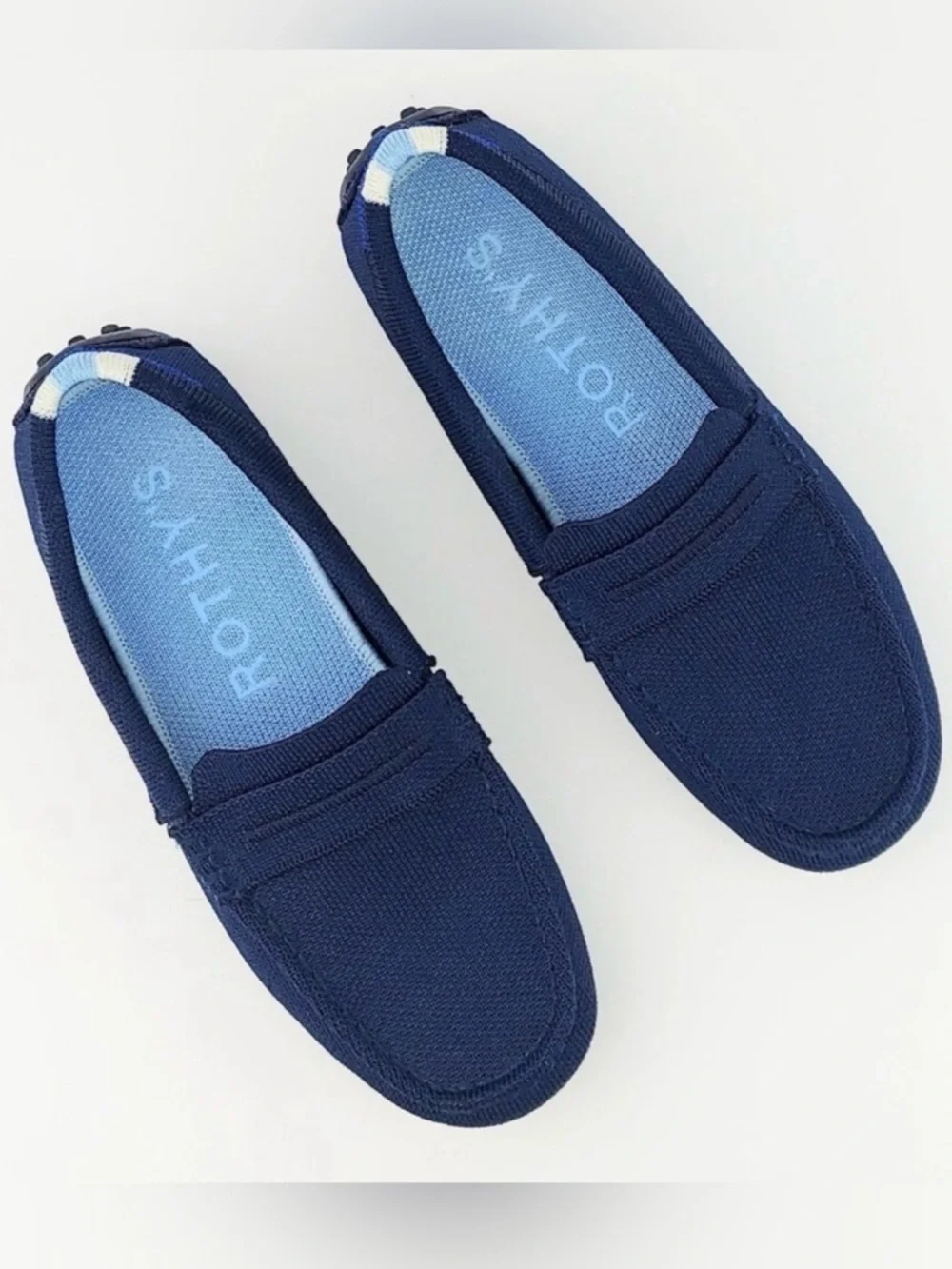 MAKE AN OFFER - ROTHYS Navy Washable Knit Penny Driving Loafers